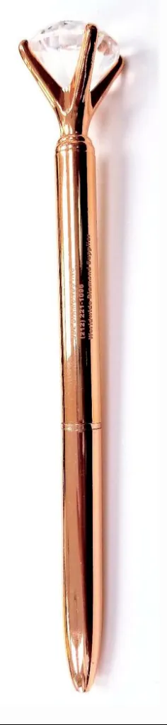 1 Rose Gold Pen with Big Diamond/Crystal,Metal Ballpoint Pen,Rose Gold Black Ink