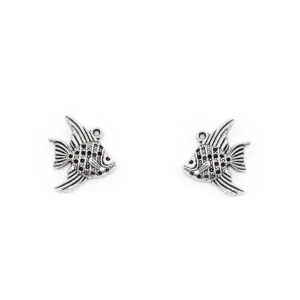 10 Pcs Tibetan Silver Angel Fish Angelfish Sea Water 21X19mm Charms Pendants
