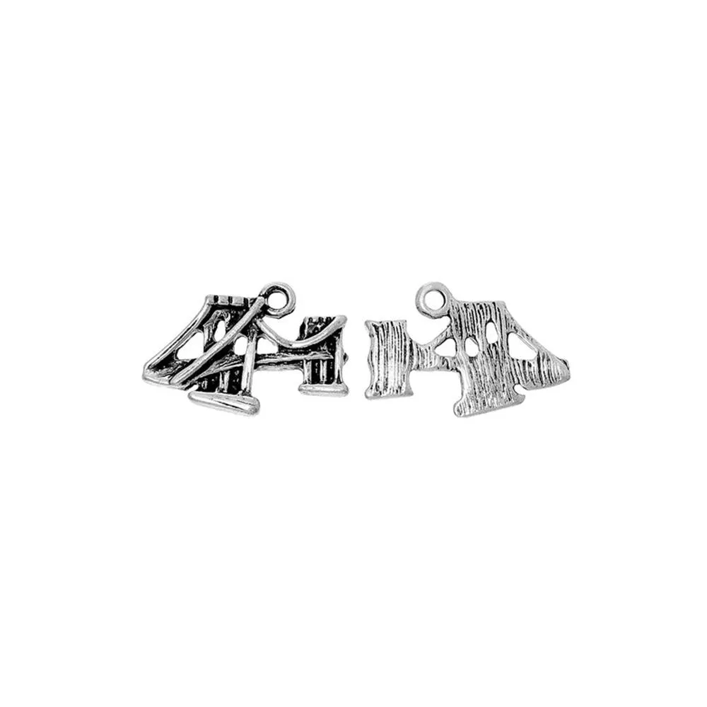 10 Pcs Tibetan Silver BROOKLYN BRIDGE 20mm x 14mm Charms Pendants, Lead & Nickel Free Metal Charms Pendants Beads