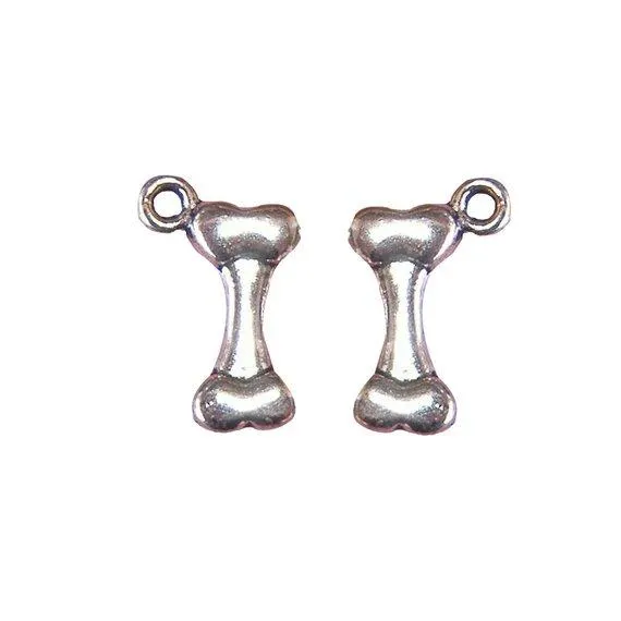 10 Pcs Tibetan Silver Dog Bone Skeleton Halloween Small 16X11mm 3D Charms Pendants