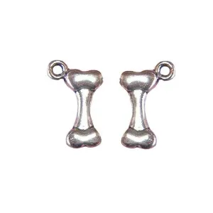 10 Pcs Tibetan Silver Dog Bone Skeleton Halloween Small 16X11mm 3D Charms Pendants