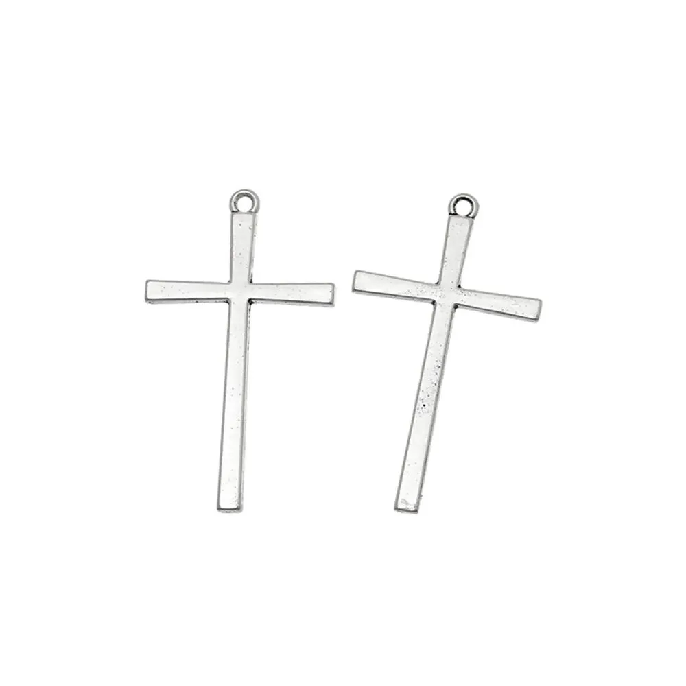 10 Pcs Tibetan Silver EATSER CROSS 43mm x 25mm Charms Pendants, Lead & Nickel Free Metal Charms Pendants Beads