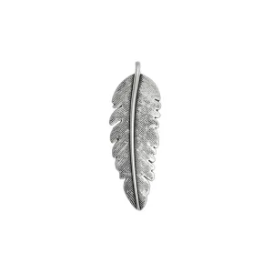 10 Pcs Tibetan Silver FEATHER 54mm x 18mm Charms Pendants, Lead & Nickel Free Metal Charms Pendants Beads
