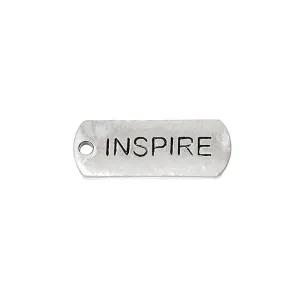 10 Pcs Tibetan Silver INSPIRE 21mm x 8mm Charms Pendants, Lead & Nickel Free Metal Charms Pendants Beads