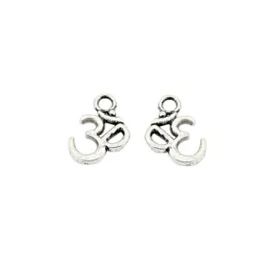 10 Pcs Tibetan Silver OHM / OM Double Sided 16mm x 11mm Charms Pendants