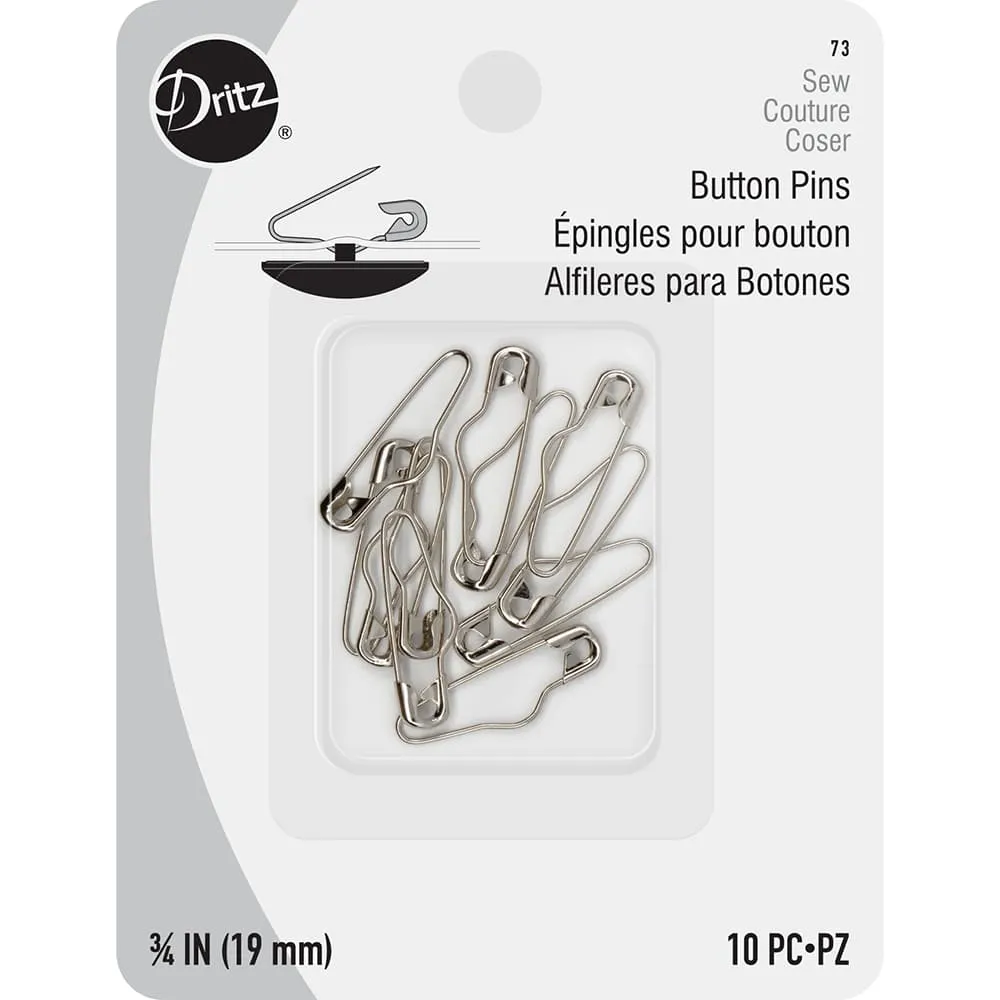 10pk Button Pins (3/4"), Dritz