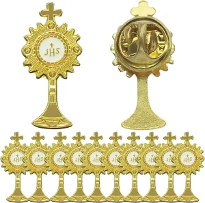 12 PCS First Communion Inspirational Lapel Pins Minister Catholic Religious of Holy Communion Pin