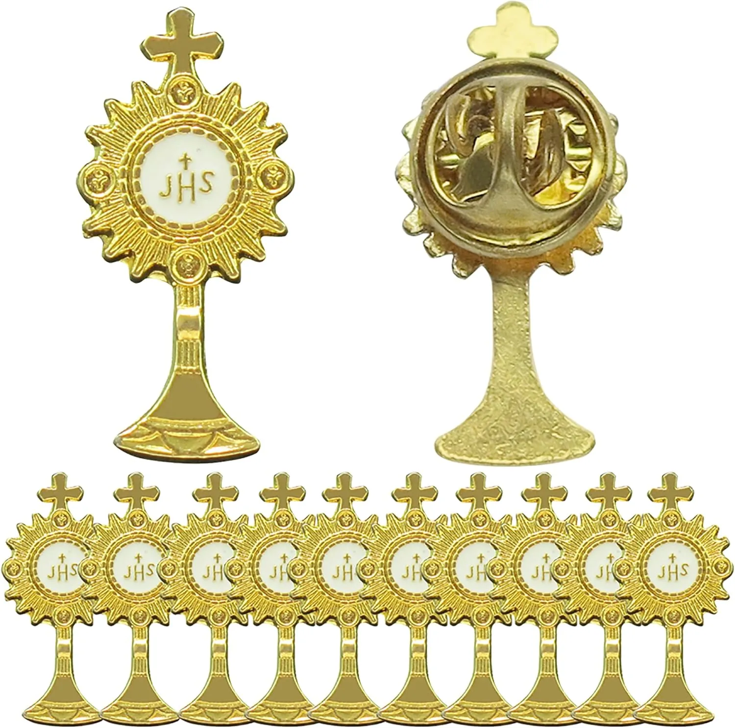 12 PCS First Communion Inspirational Lapel Pins Minister Catholic Religious of Holy Communion Pin