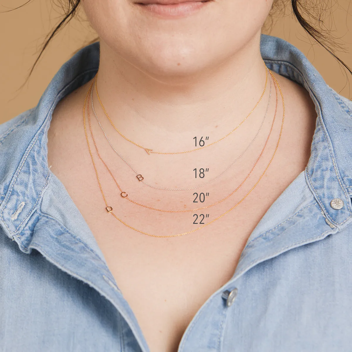 14K GOLD ASYMMETRICAL NUMBER NECKLACE - 6