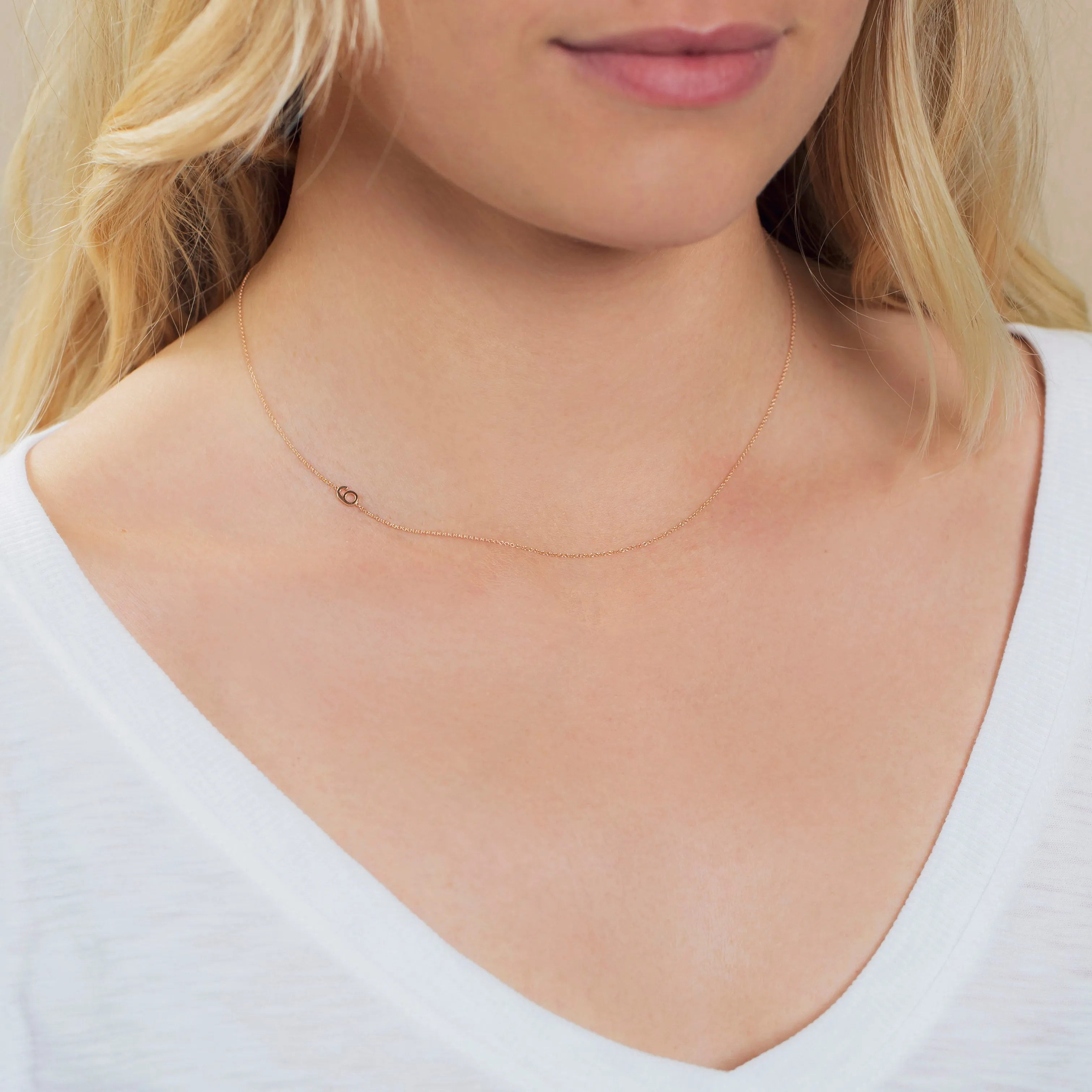 14K GOLD ASYMMETRICAL NUMBER NECKLACE - 6