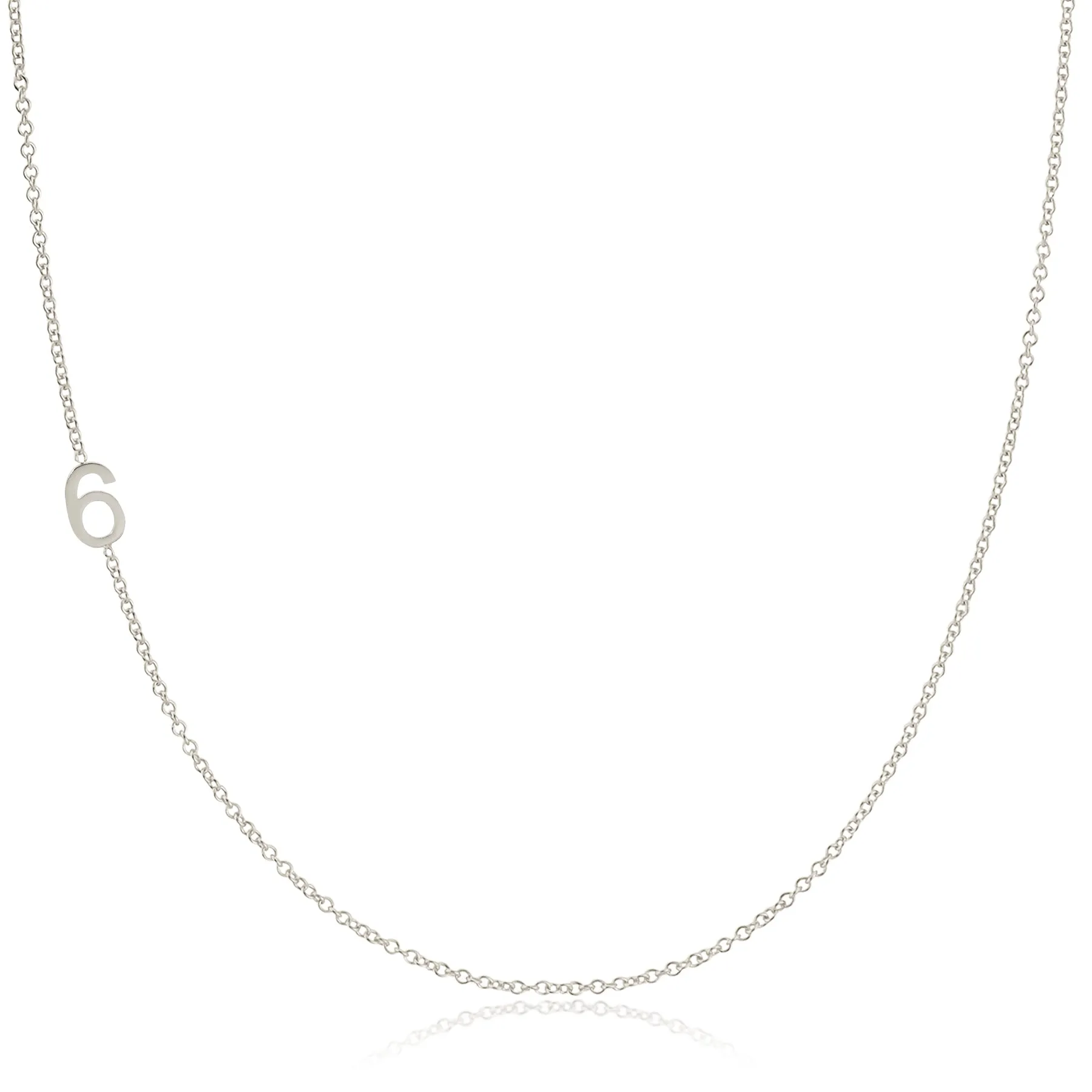 14K GOLD ASYMMETRICAL NUMBER NECKLACE - 6