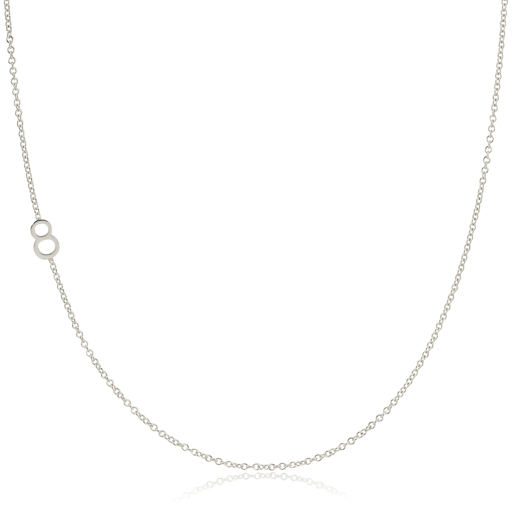 14K GOLD ASYMMETRICAL NUMBER NECKLACE - 8