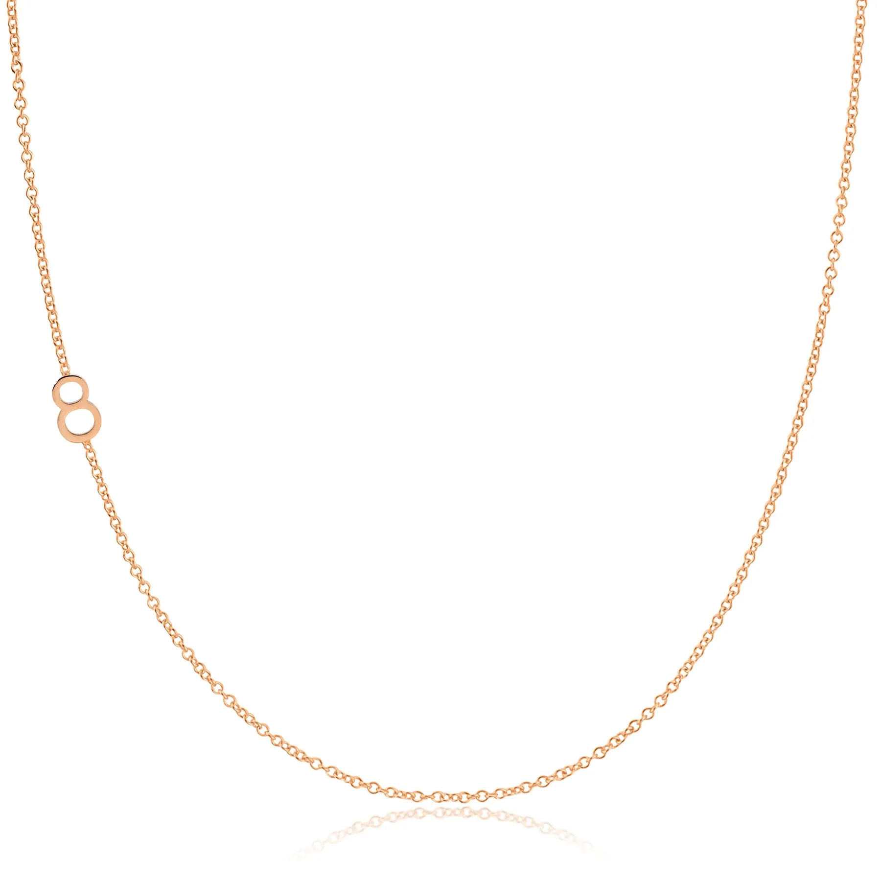14K GOLD ASYMMETRICAL NUMBER NECKLACE - 8