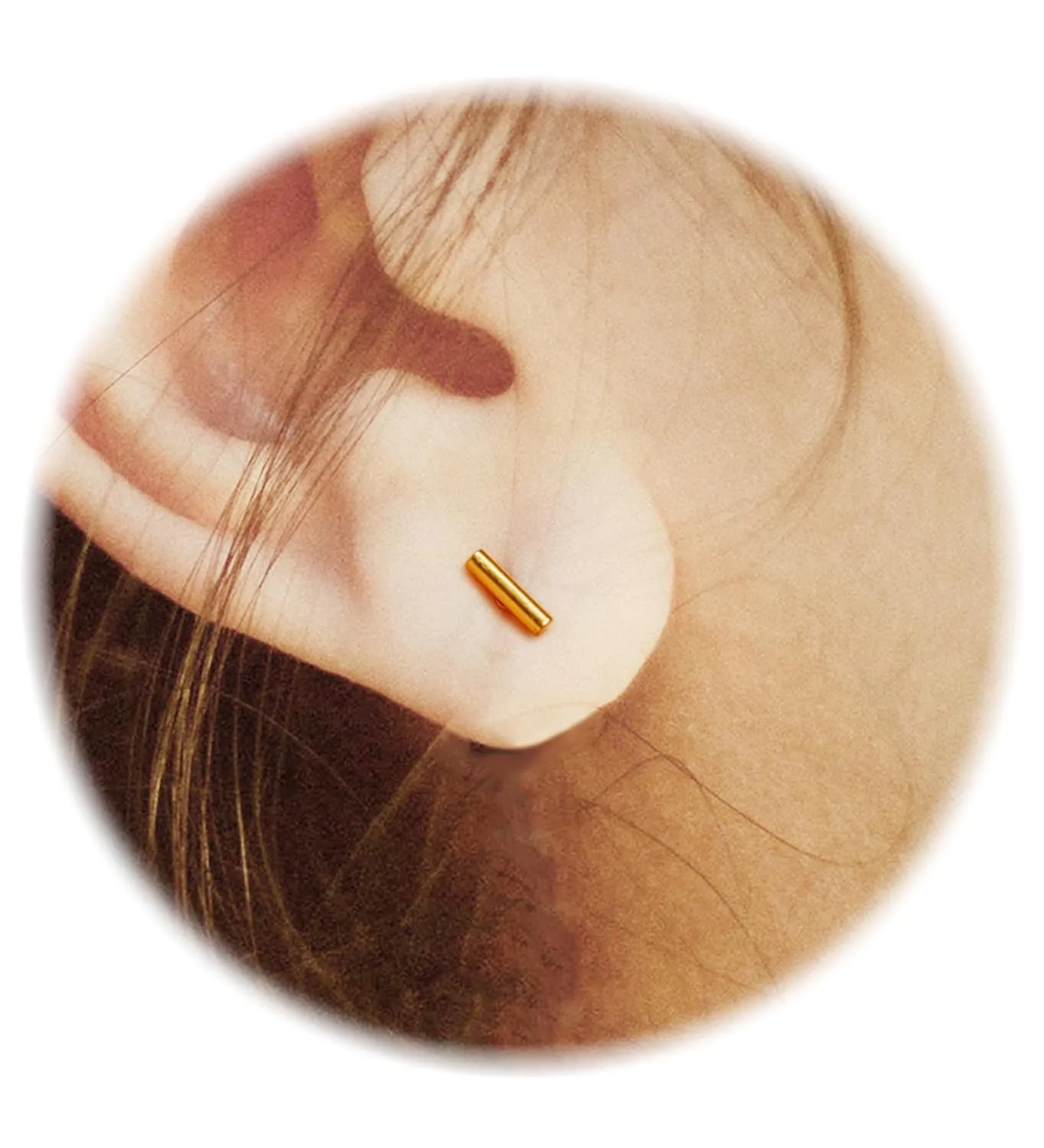 14K Gold Stud Earrings for Women 20g Leaf Cross Bar Handmade Flat Back Earrings Hypoallergenic Nap Screw Back Cartilage Earrings Gold Bar