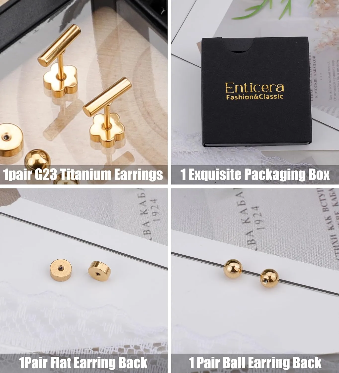 14K Gold Stud Earrings for Women 20g Leaf Cross Bar Handmade Flat Back Earrings Hypoallergenic Nap Screw Back Cartilage Earrings Gold Bar