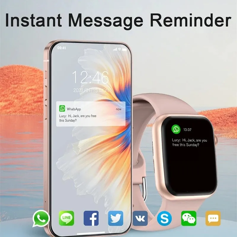 2022 New Smart Watch Women NFC Smartwatch Men Women Bluetooth Call Waterproof Wireless Charging HD Screen For Apple Xiaomi  Box
