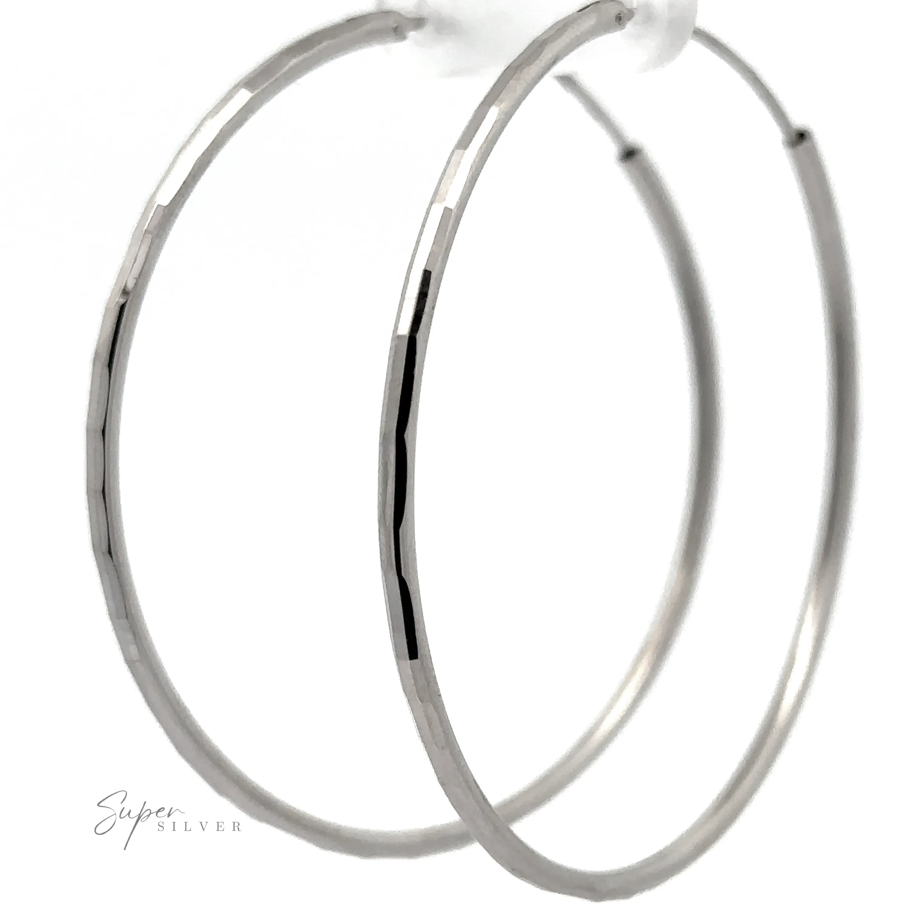 2mm Diamond Cut Hoop Earrings
