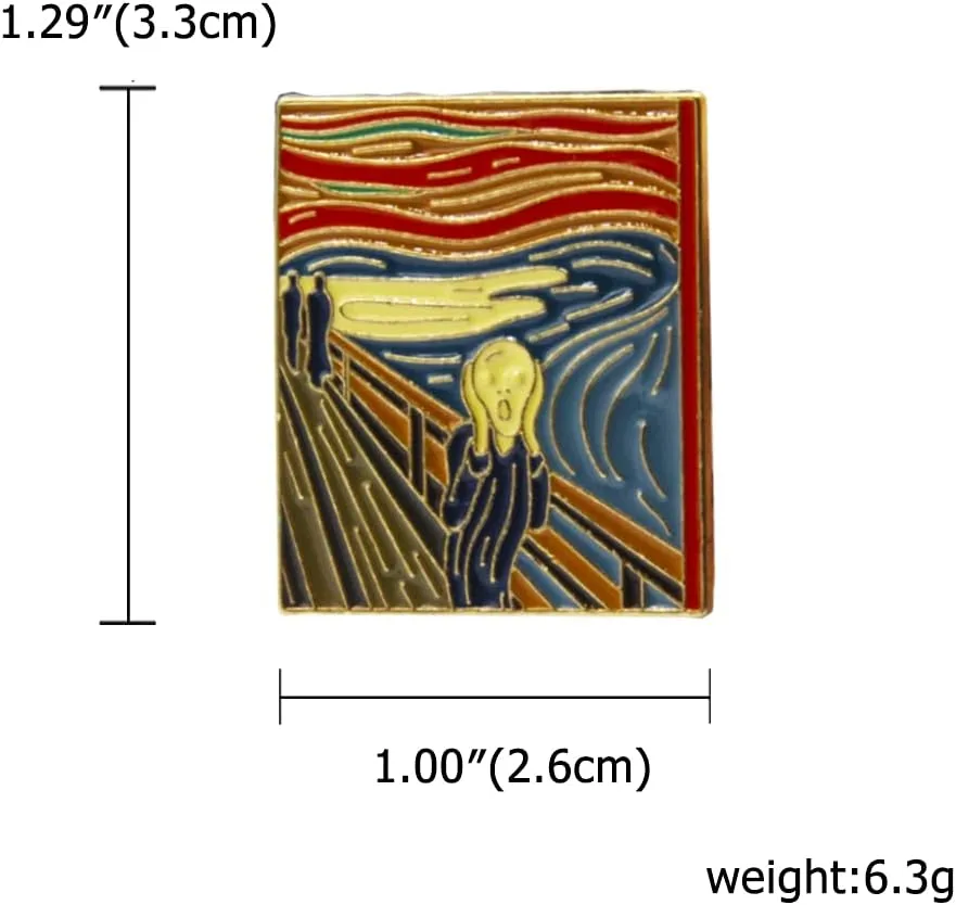 3 PCs Van Gogh Starry Night Painting Enamel Lapel Pin Art Pins