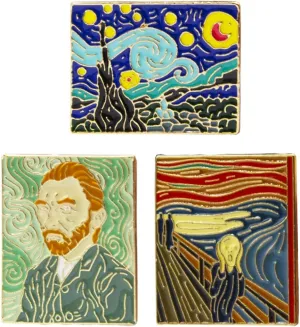 3 PCs Van Gogh Starry Night Painting Enamel Lapel Pin Art Pins