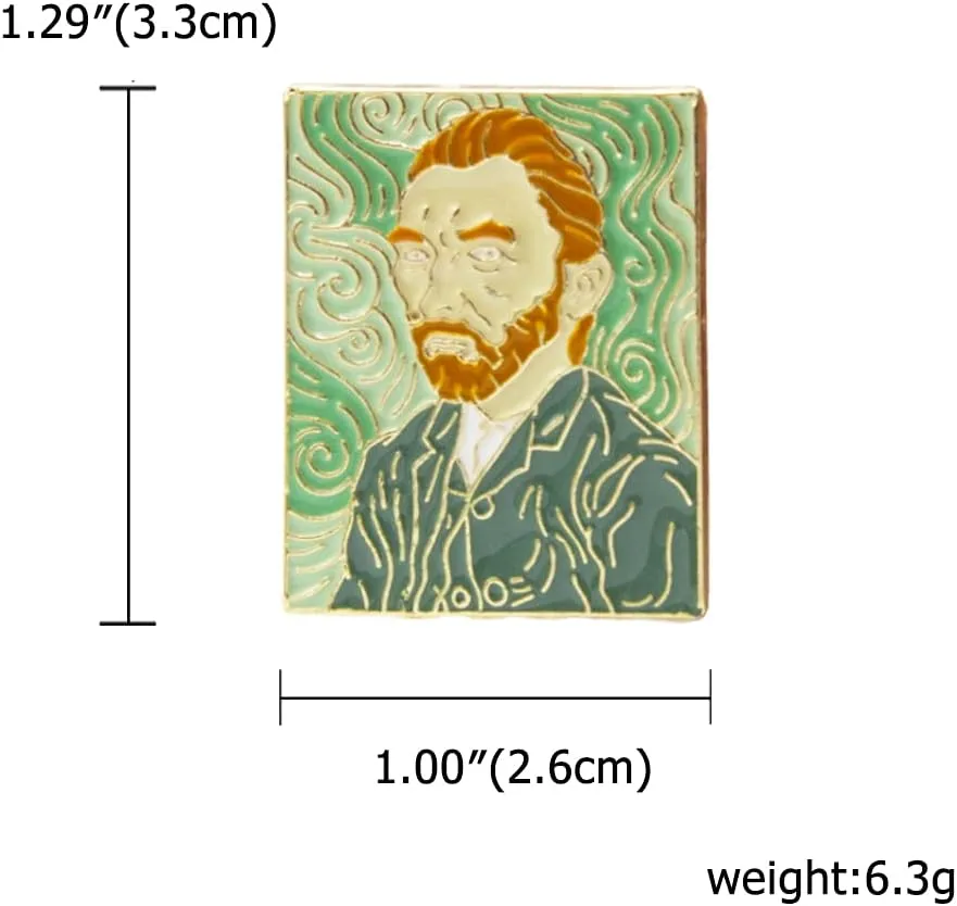 3 PCs Van Gogh Starry Night Painting Enamel Lapel Pin Art Pins