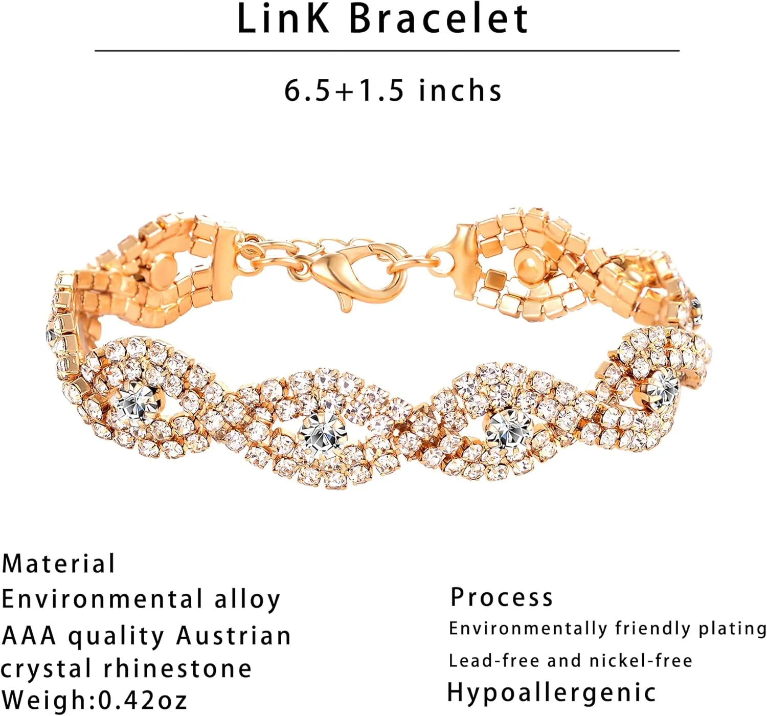 3/4 Pieces Women Jewelry Set Rhinestone Crystal Bride Statement Choker Necklace Tiara Crown Link Bangle Bracelet Teardrop Dangle Earrings Set