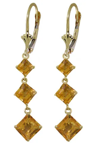 4.79 Carat 14K Solid White Gold Rebellious Citrine Earrings