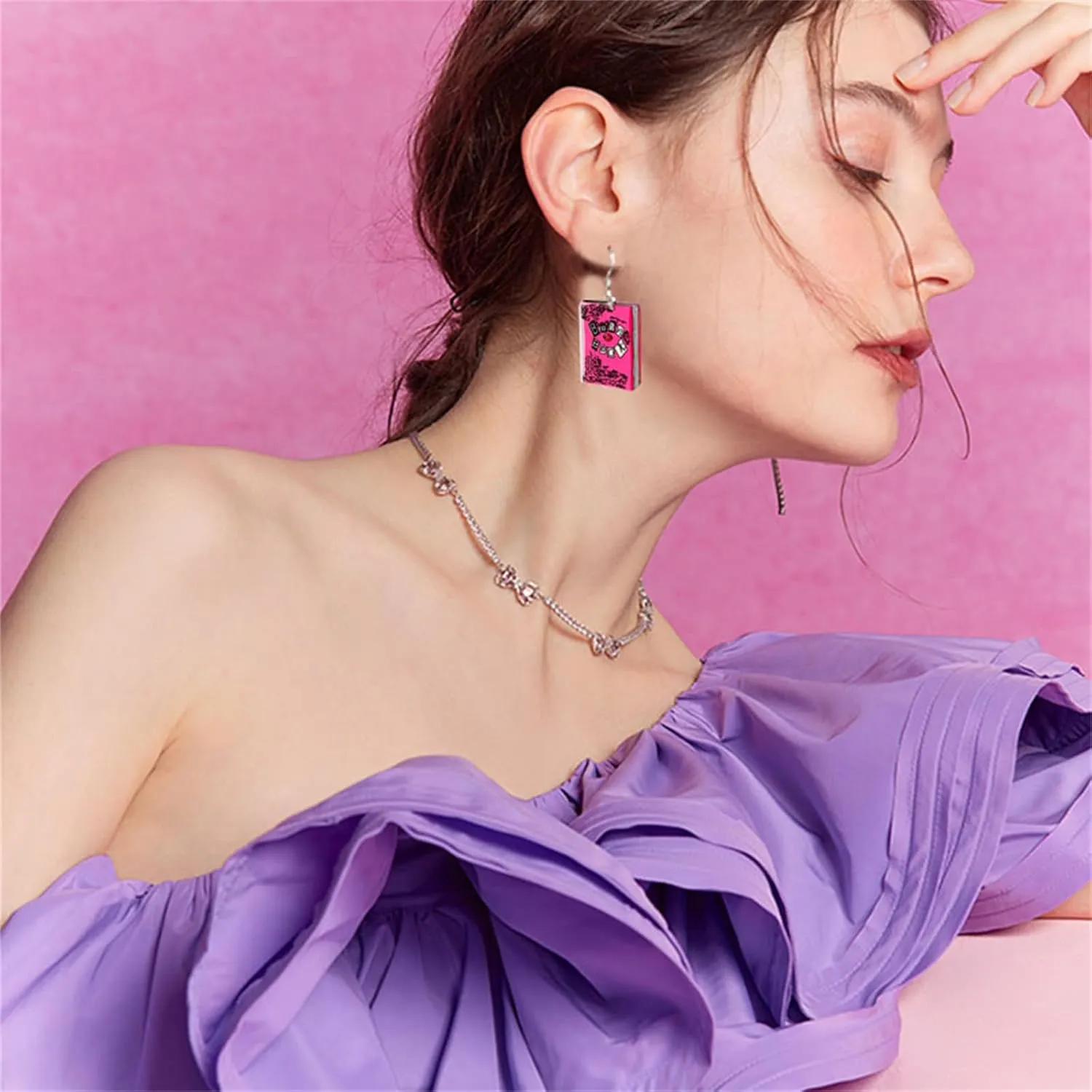 60s 70s 80s Retro Neon Earrings for Women Funny Creative Skating Shoes Disco Ball Earring Acrylic Hot Pink Drop Dangle Earring Retro Halloween Earrings Costume Accessories