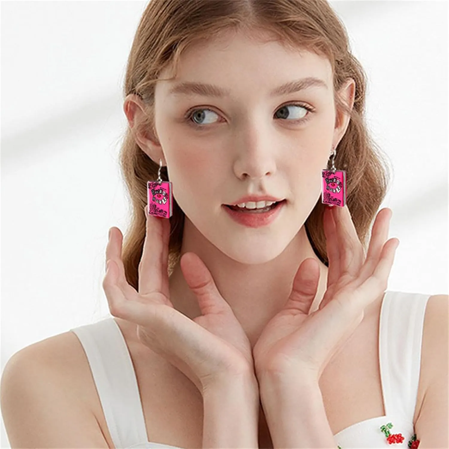 60s 70s 80s Retro Neon Earrings for Women Funny Creative Skating Shoes Disco Ball Earring Acrylic Hot Pink Drop Dangle Earring Retro Halloween Earrings Costume Accessories