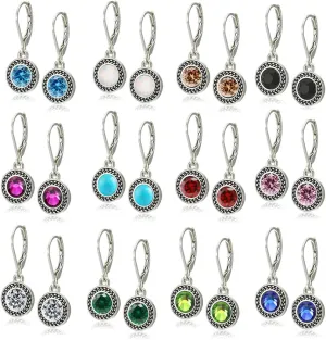 8/12 Pairs Silver Dangle Earrings for Women Multipack Teens Small Hoop Earrings with Charm Leverback Earrings for Women Handmade Earrings Bohemian Jewelry 