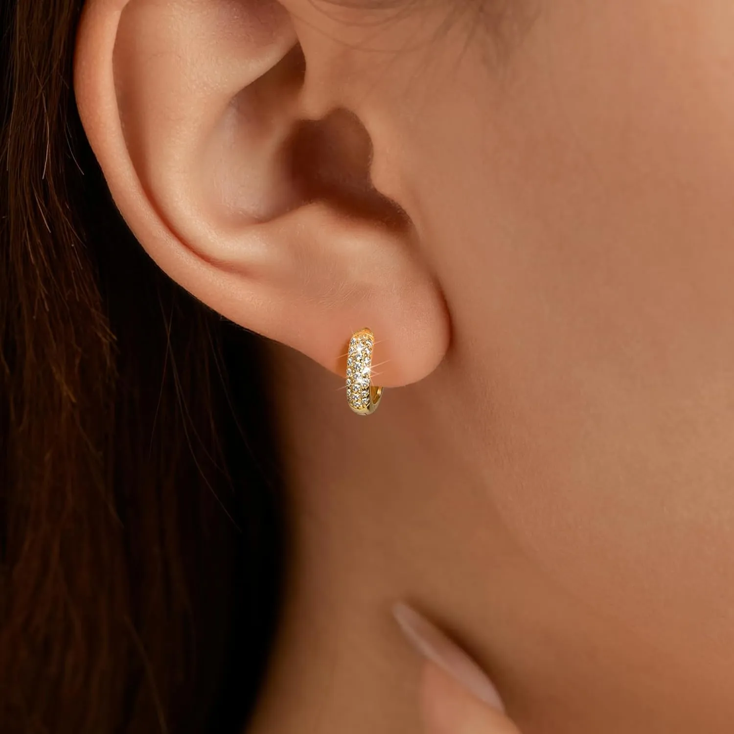 925 Sterling Silver Hoop Earrings for Women Dainty Cubic Zirconia Huggie Hoop Cartilage Cuff Earrings Ear Stud Cuff CZ Hoops Hypoallergenic Lightweight Birthday Jewelry Gift for Her Graduation Gifts