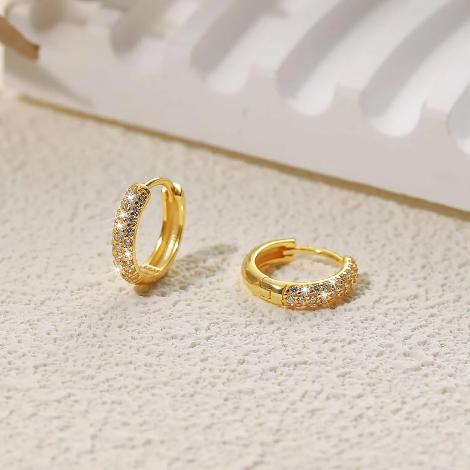 925 Sterling Silver Hoop Earrings for Women Dainty Cubic Zirconia Huggie Hoop Cartilage Cuff Earrings Ear Stud Cuff CZ Hoops Hypoallergenic Lightweight Birthday Jewelry Gift for Her Graduation Gifts