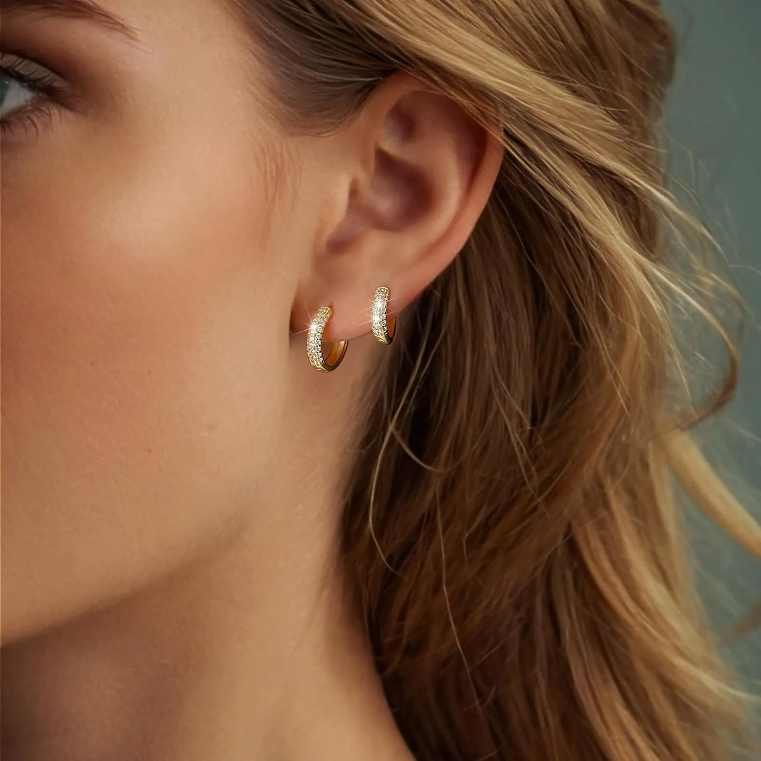 925 Sterling Silver Hoop Earrings for Women Dainty Cubic Zirconia Huggie Hoop Cartilage Cuff Earrings Ear Stud Cuff CZ Hoops Hypoallergenic Lightweight Birthday Jewelry Gift for Her Graduation Gifts