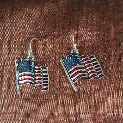 American Flag Drop Earrings