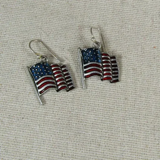 American Flag Drop Earrings