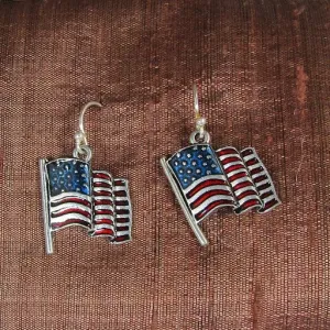 American Flag Drop Earrings