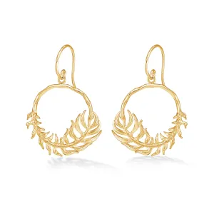 Angel Feather Circle Drop Earrings