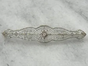 Antique Edwardian, Diamond Filigree Brooch
