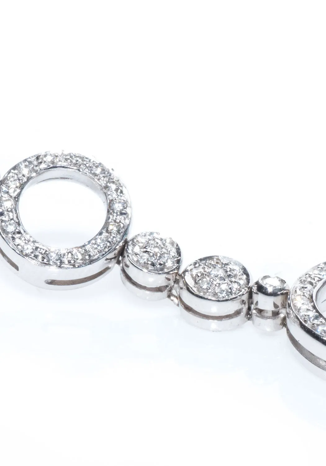 Antonini Alaska 18K White Gold Circle Diamond Dangle Earrings