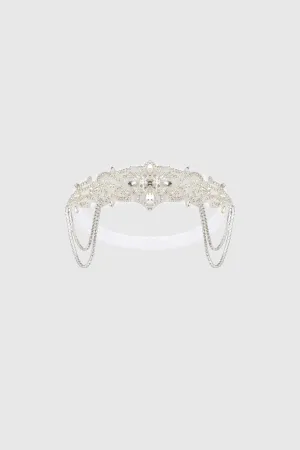 Beaded Rhinestone Dangle Headband
