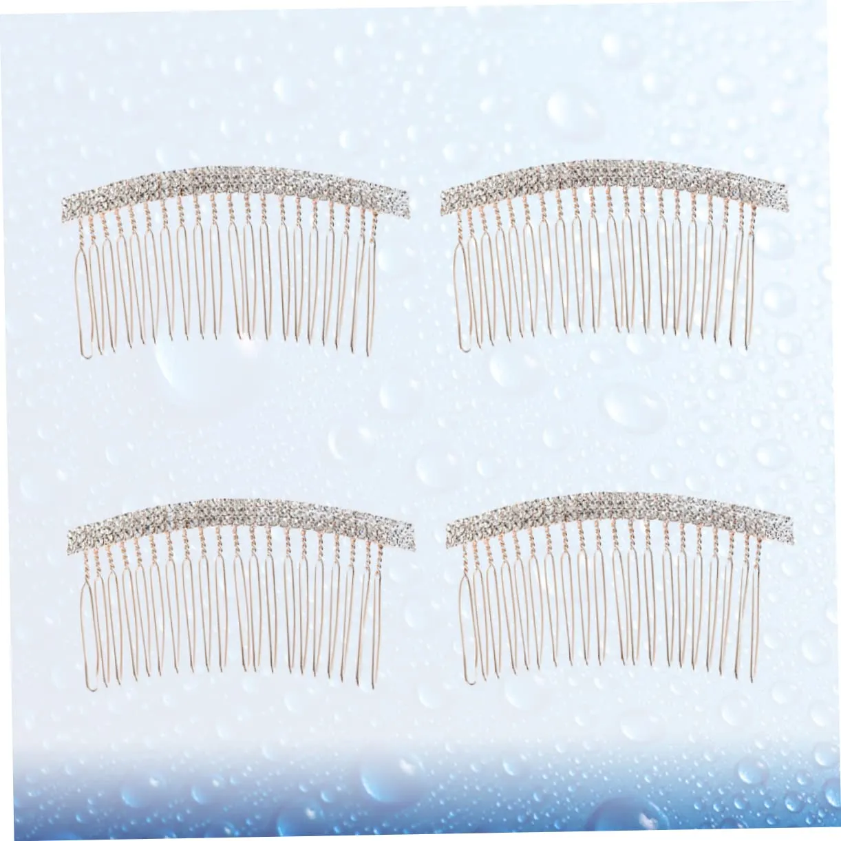 Beaupretty 4pcs Hair Accessory Silver Headpieces with Gold Rhinestone Tiara, Barrettes, and Hairpin for Bride