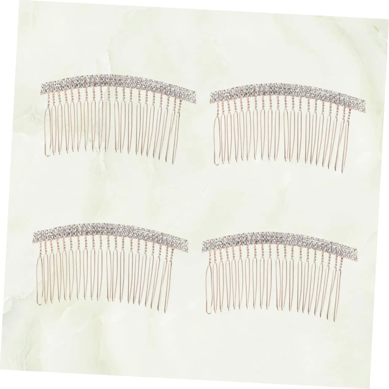 Beaupretty 4pcs Hair Accessory Silver Headpieces with Gold Rhinestone Tiara, Barrettes, and Hairpin for Bride