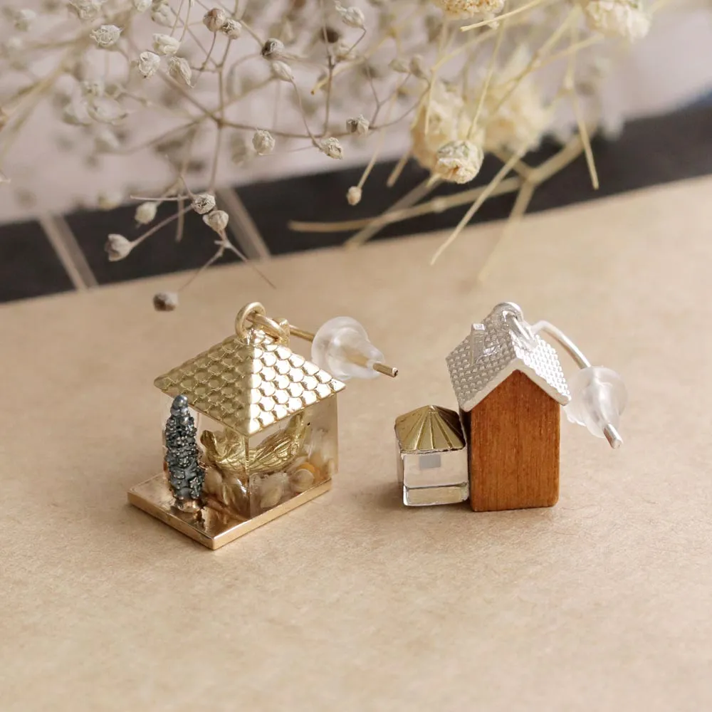 Bird House Earrings