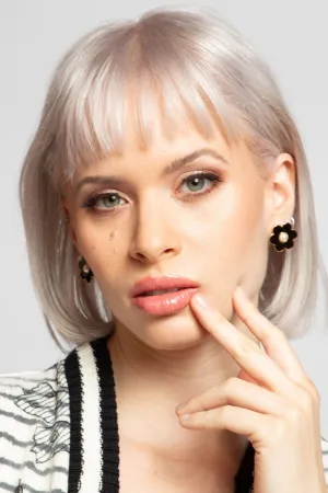 Black Daisy Pearl Earring