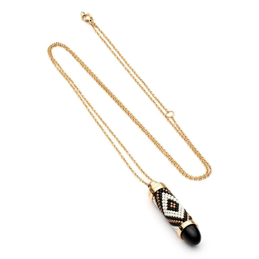 Black Lynx Totem Bullet Necklace
