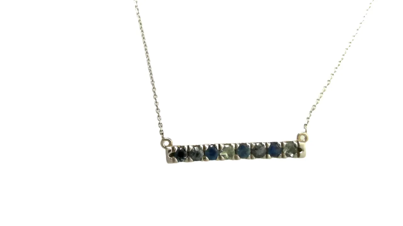 Blue Green Sapphire Necklace