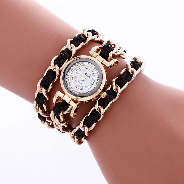 Bohemia Style Woven Alloy Chain Watch