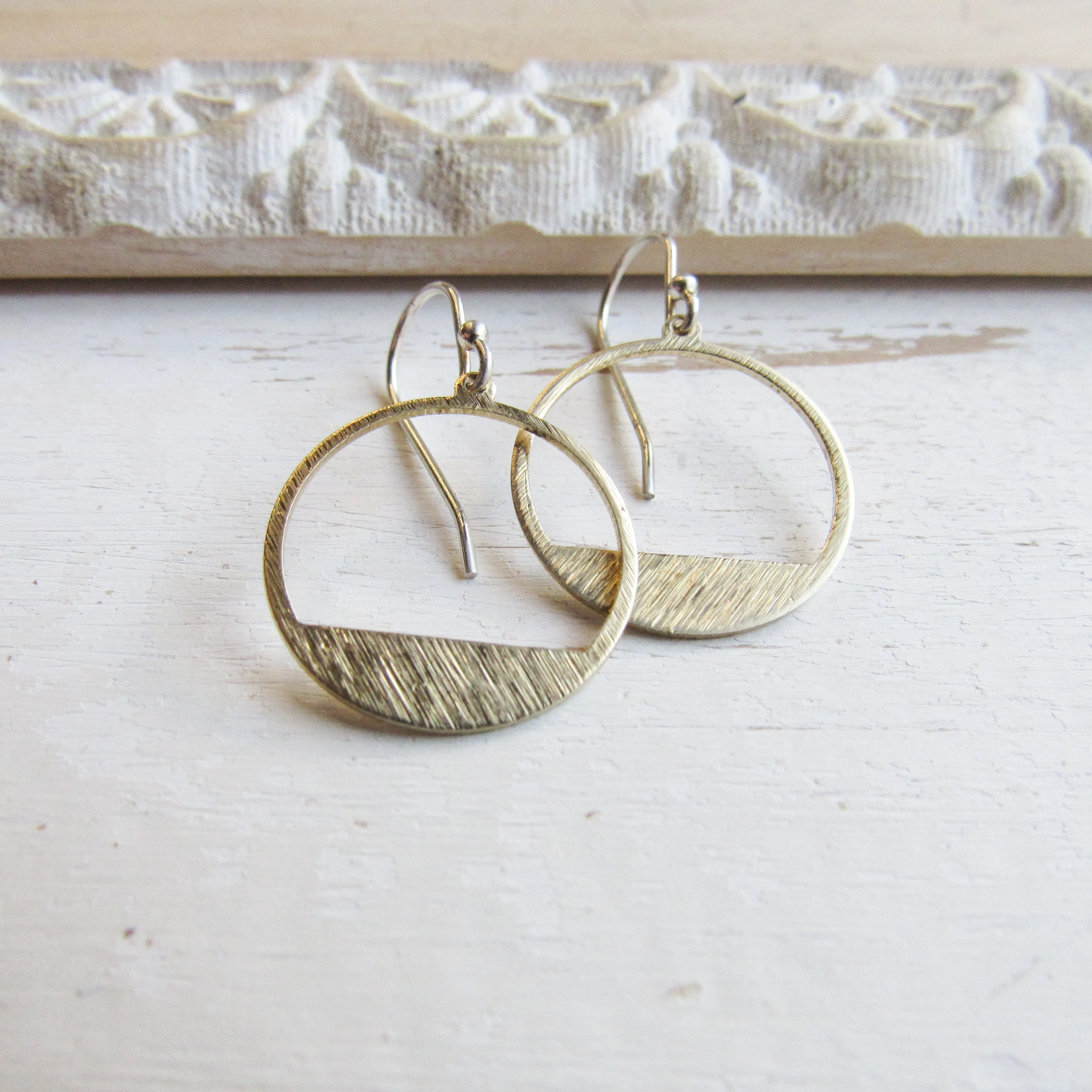 Brass Half Moon Earrings
