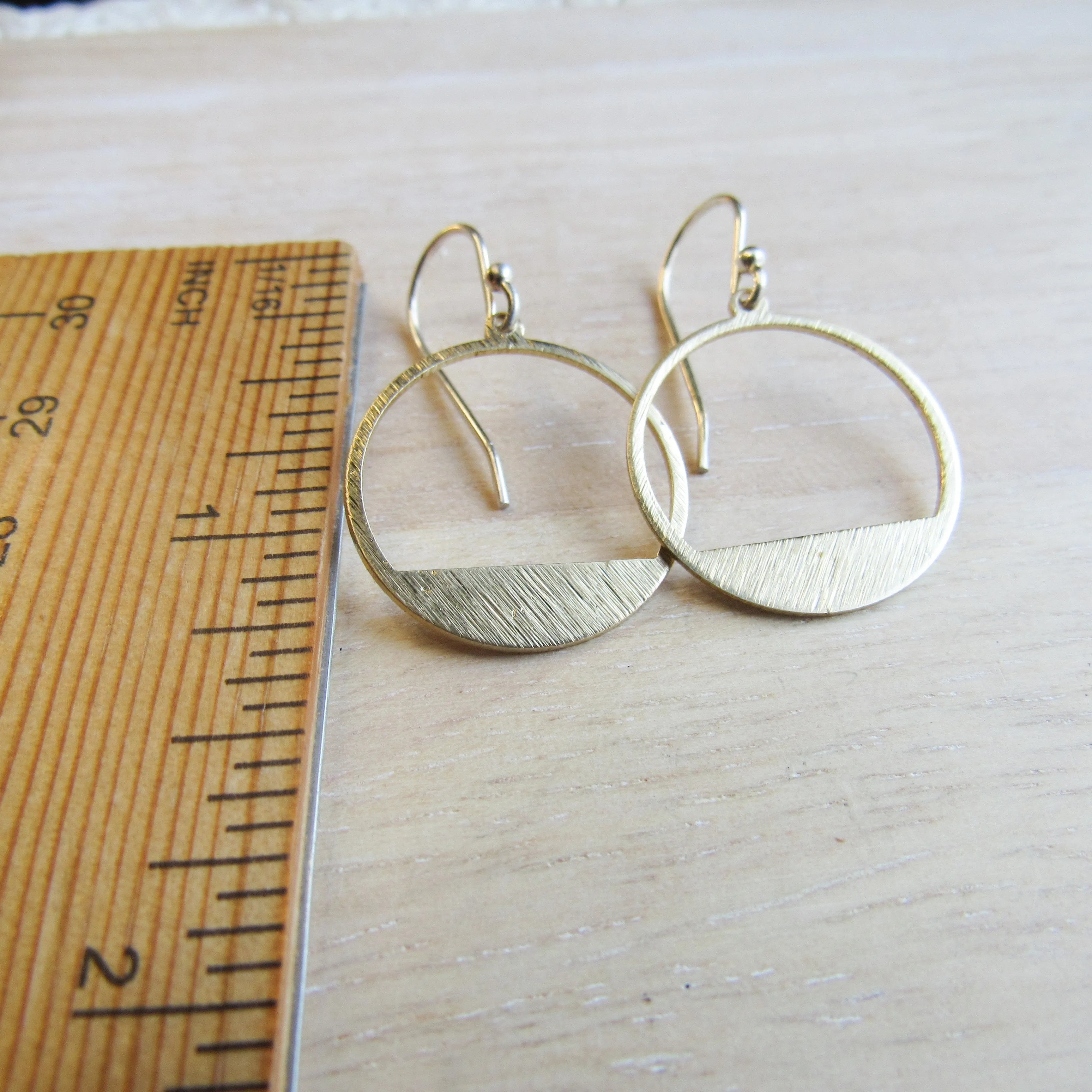 Brass Half Moon Earrings