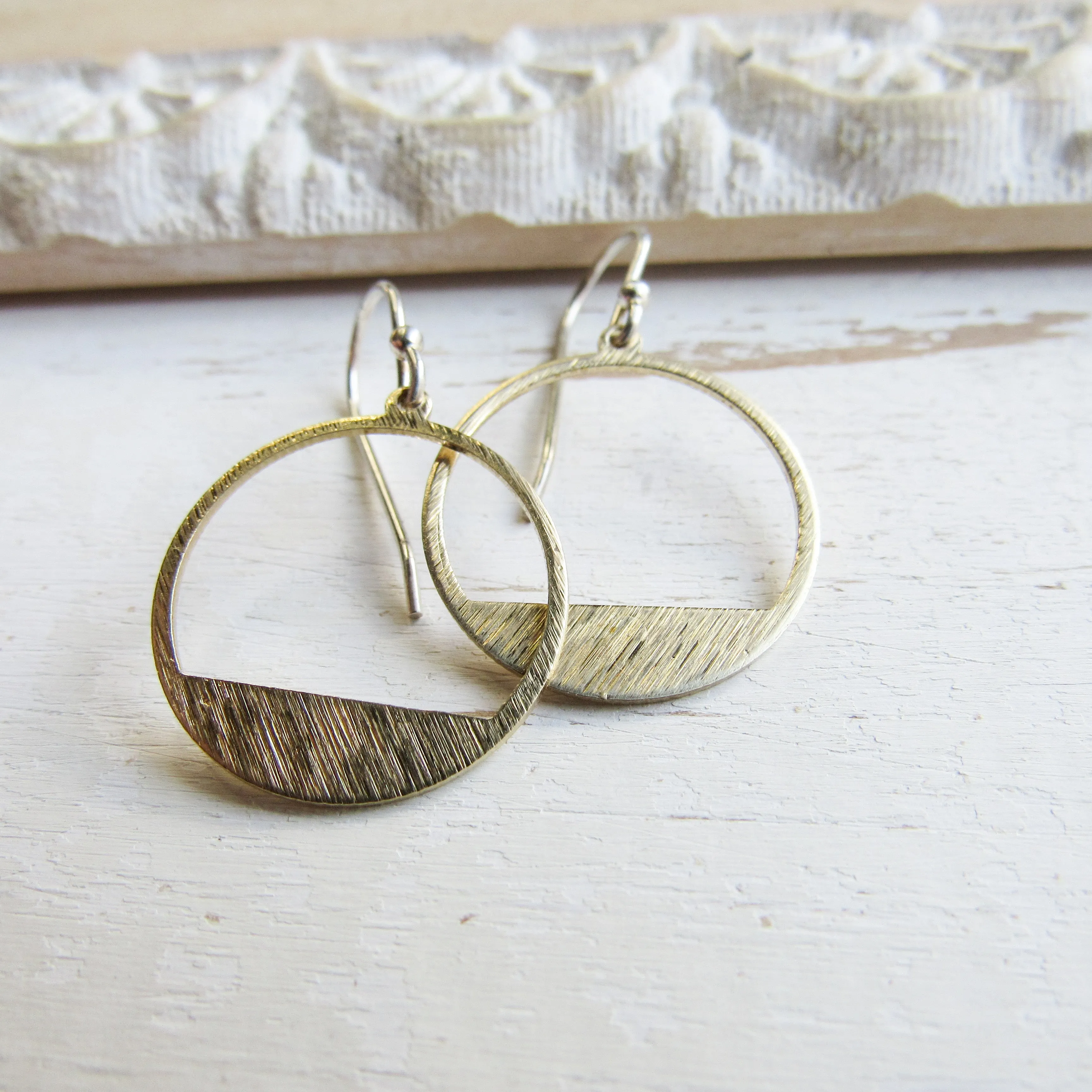 Brass Half Moon Earrings