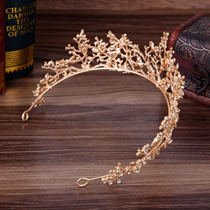 Bridal branch European style rhinestone baroque crown wedding accessories